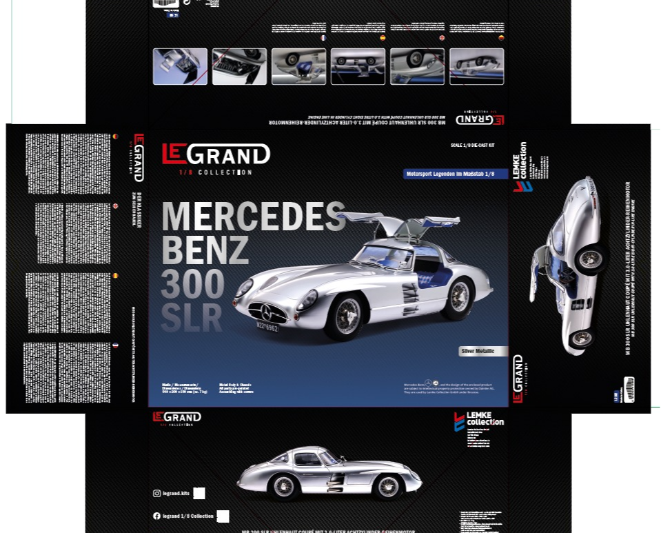 LeGrand 1/8 Collection Mercedes 300 SLR Uhlenhaut Coupe 1:8 metal kit LE102