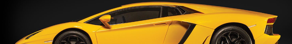Pocher HK119 yellow Lamborghini Aventador kit & Pocher HK121 Lamborghini Aventador Roadster matte black kit