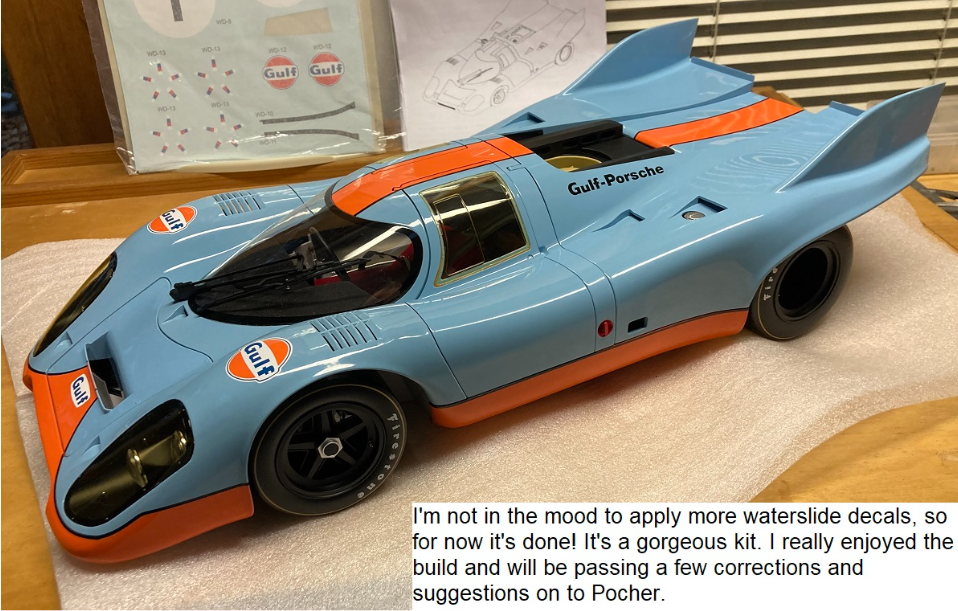 Pocher 1/8 Gulf Porsche 917 K HK118 build photos